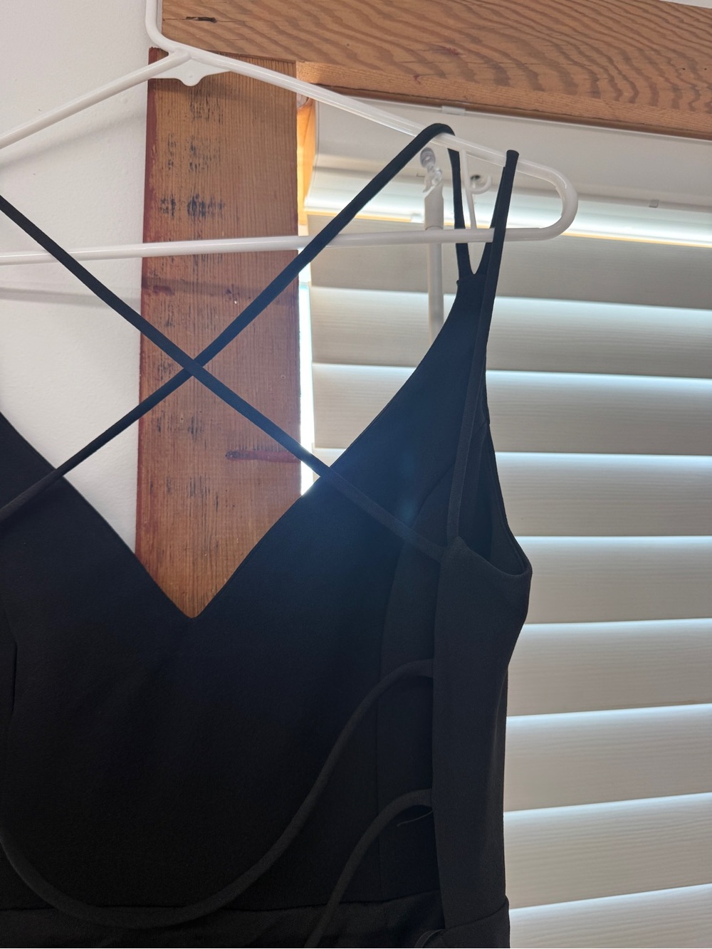 Windsor Black Strapless Crisscross V-Neck Dress